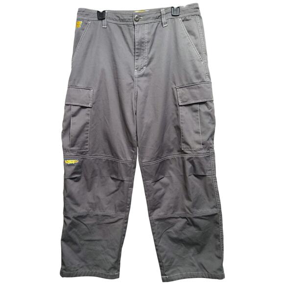 EMPYRE ultra wide leg cargo pants sz 33 skater Grey reinforced knee/bum grunge - Picture 1 of 12
